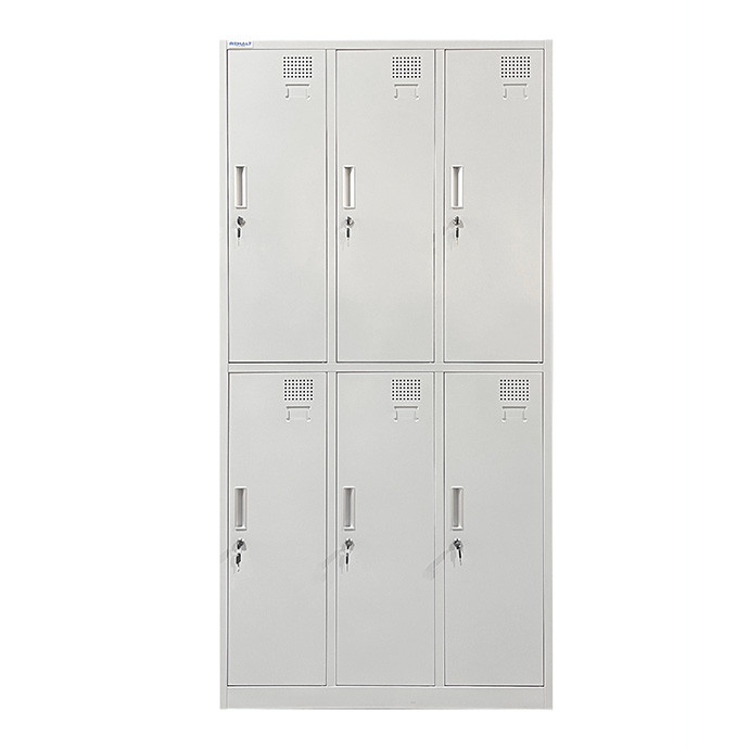 Kahetasandiline kuuekohaline metallist riidekapp Rehalt Systems, 1800 × 900 × 500