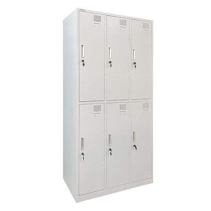 Kahetasandiline kuuekohaline metallist riidekapp Rehalt Systems, 1800 × 900 × 500