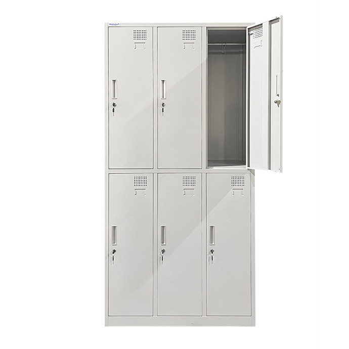 Kahetasandiline kuuekohaline metallist riidekapp Rehalt Systems, 1800 × 900 × 500
