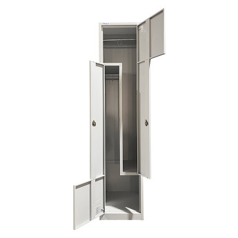 L-kujuline kahetasandiline kahekohaline metallist riidekapp Rehalt Systems, 1800 × 400 × 500