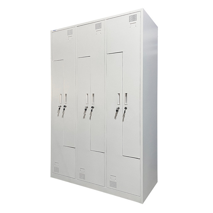L-kujuline kahetasandiline kuuekohaline metallist riidekapp Rehalt Systems, 1800 × 1200 × 500