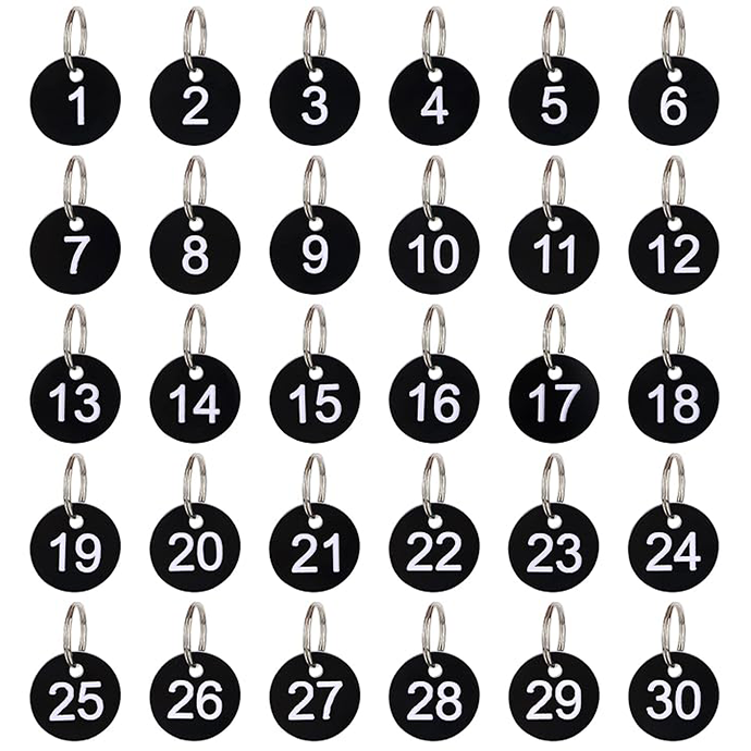 Numbritega võtmehoidjad (1–50)