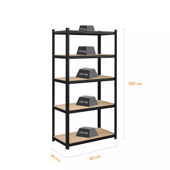 Laoriiul 180x90x40 PRO Must (2 tk.) 6