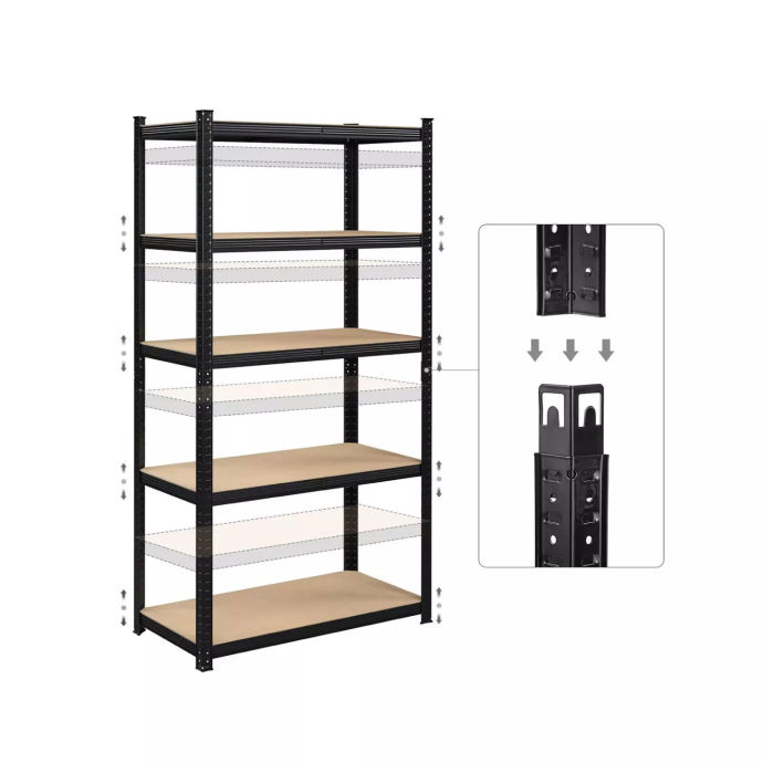 Hoiuriiulid 180x90x40 PRO Must (5 tk)