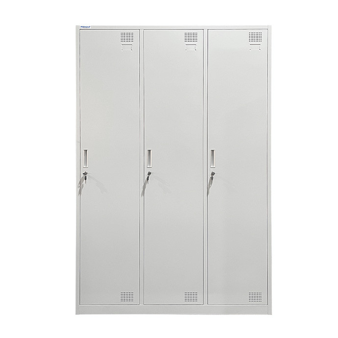 Piirdega kolmekohaline metallist riidekapp Rehalt Systems, 1800 × 1200 × 500