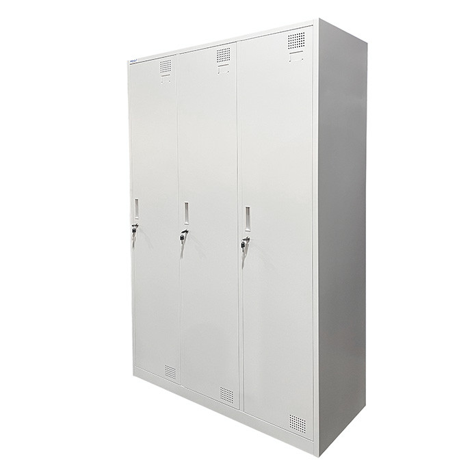 Piirdega kolmekohaline metallist riidekapp Rehalt Systems, 1800 × 1200 × 500