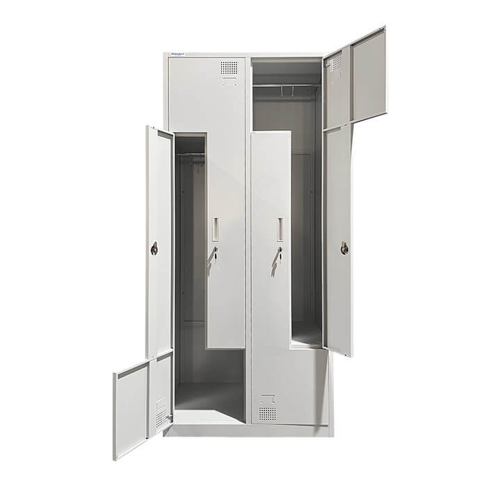 Metallist riidekapp Rehalt Systems S-ustega, 1940 × 800 × 500, 4 uksega, reguleeritavate jalgadega 4