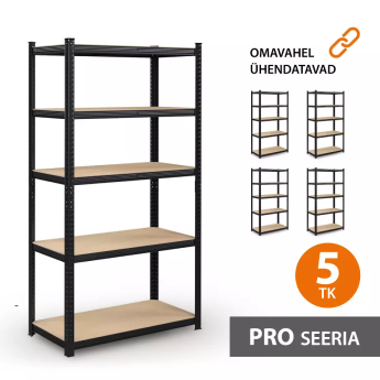 Hoiuriiulid 180x90x40 PRO Must (5 tk)