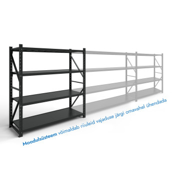 Laoriiuli Rehalt Systems liidetav osa, 2500 × 1500 × 500, 4 riiuliga