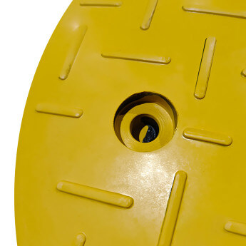 Liikluskünnise Eurostal 40 cm laiune, H40, kollane, otsaelement kinnituslabadega 4