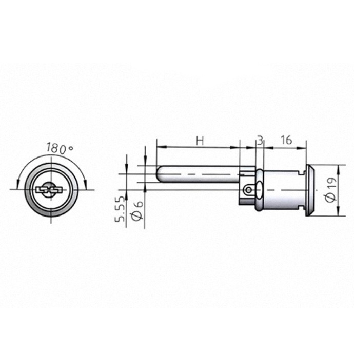 Kartoteegikapi varu-silinderlukk Kartoteegikapi varu-silinderlukk