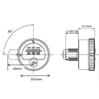 Riidekapi koodilukk, kolmekohaline, plastist  Riidekapi koodilukk, kolmekohaline, plastist