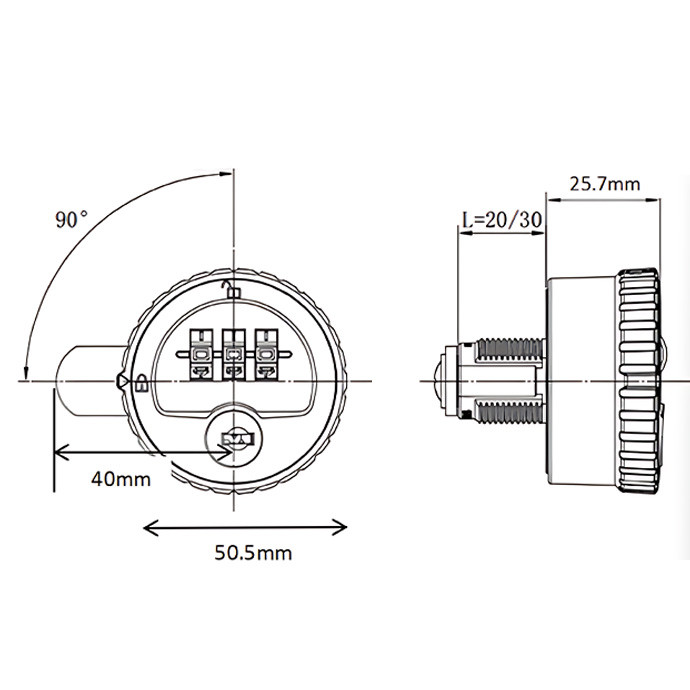Riidekapi koodilukk, kolmekohaline, plastist Riidekapi koodilukk, kolmekohaline, plastist
