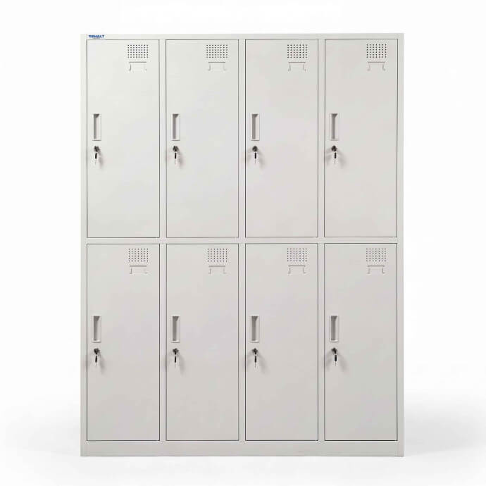 Metallist riidekapp Rehalt Systems, kahetasandiline, 1800 × 1200 × 500, 8 uksega 1